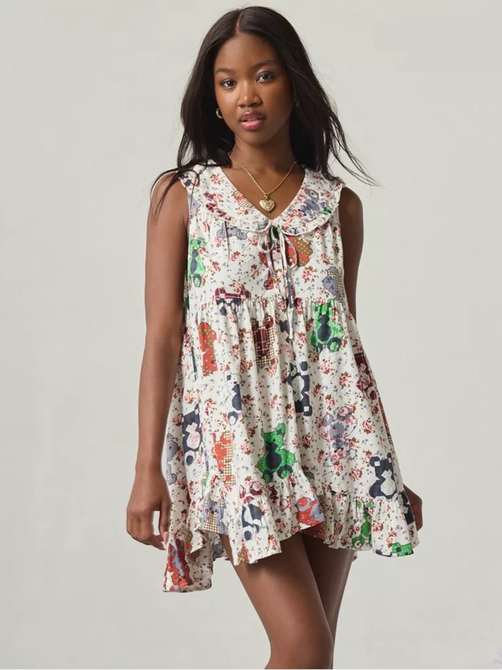 Urban Outfitters | Out From Under Lottie Ruffle Collar Babydoll Sleep Dress New